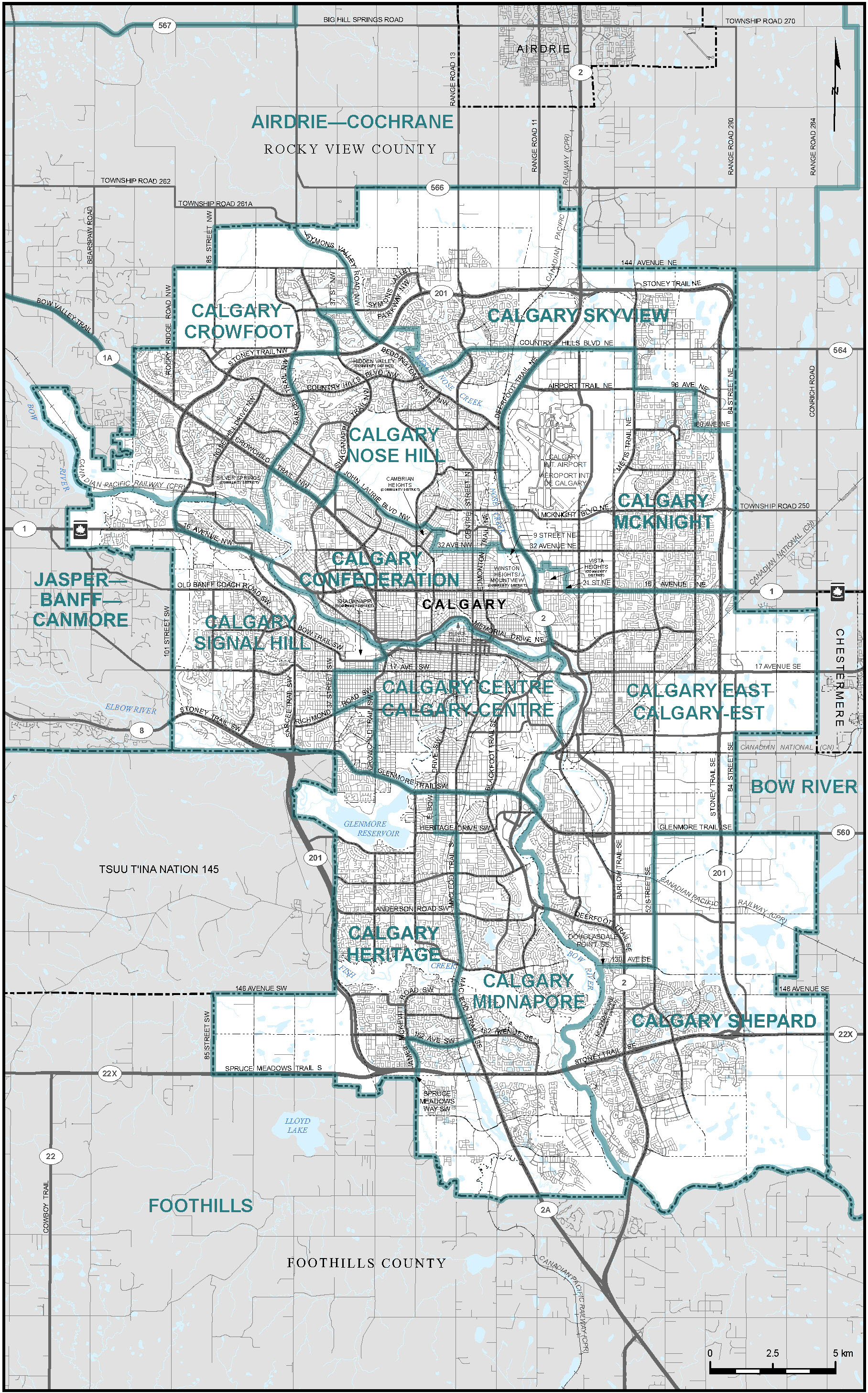 Carte de la ville de Calgary (carte 3)