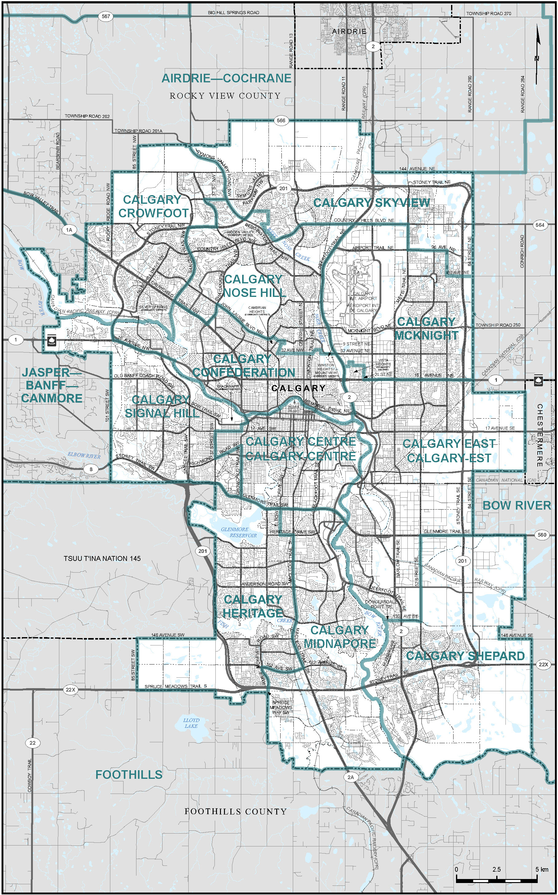 Carte de la ville de Calgary (carte 3)