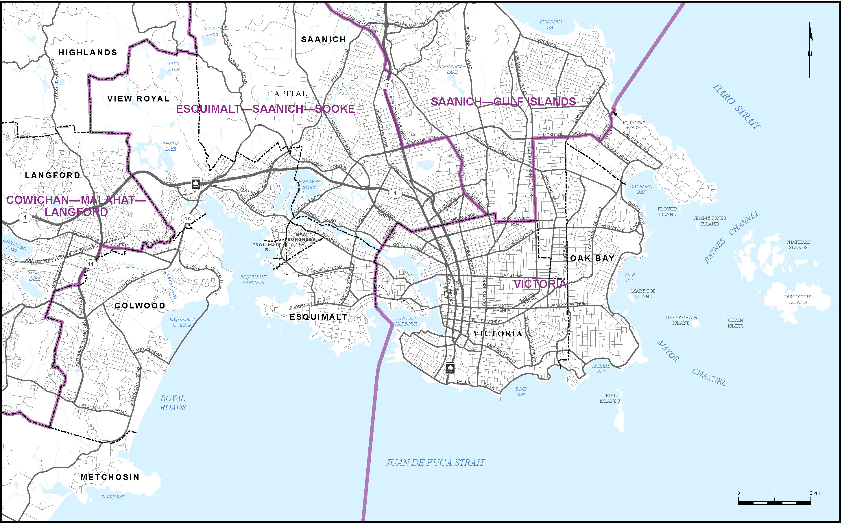 Carte de la ville de Victoria et ses environs (carte&nbsp;13)