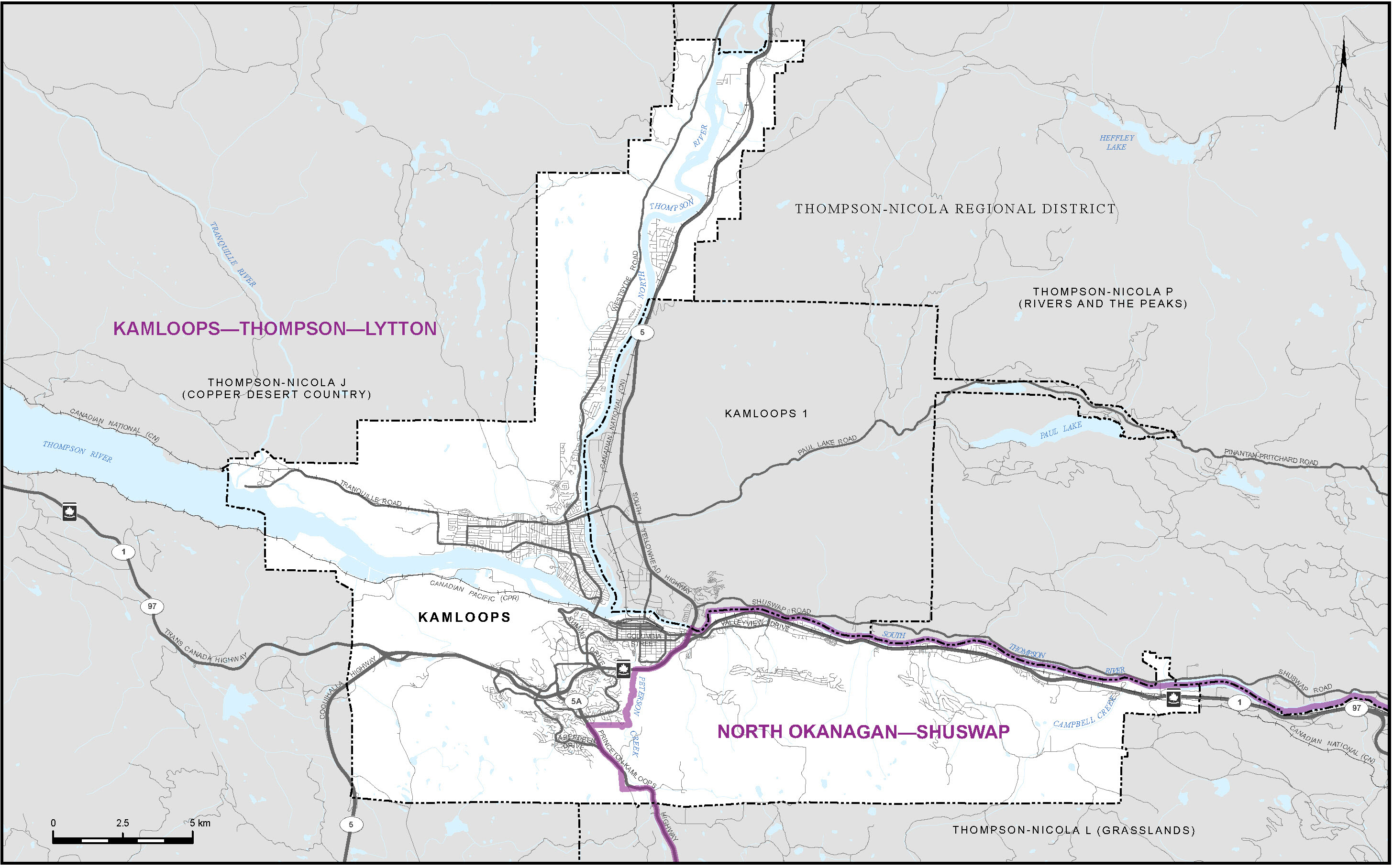 Carte de la ville de Kamloops (carte&nbsp;7)
