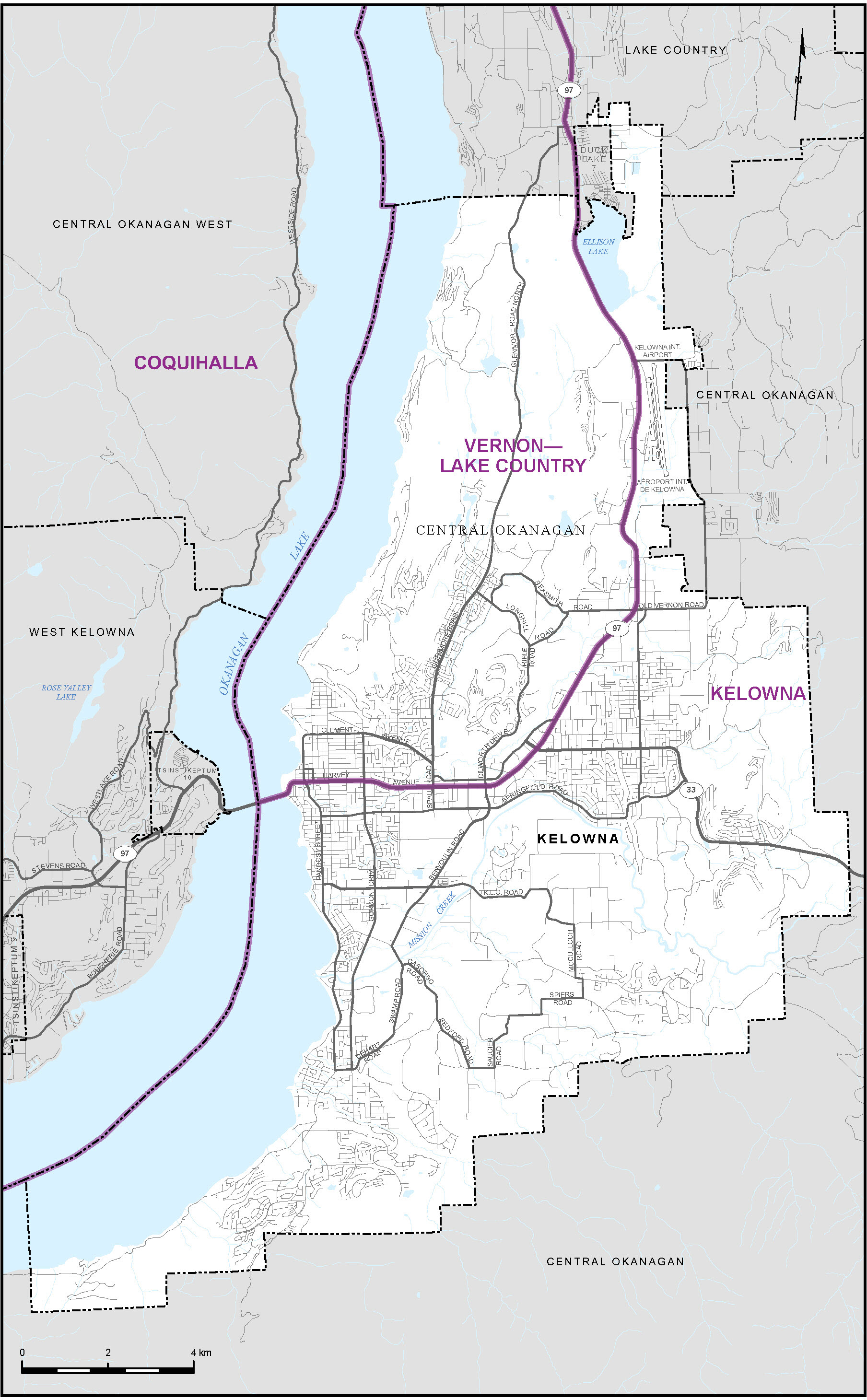 Carte de la ville de Kelowna (carte&nbsp;8)