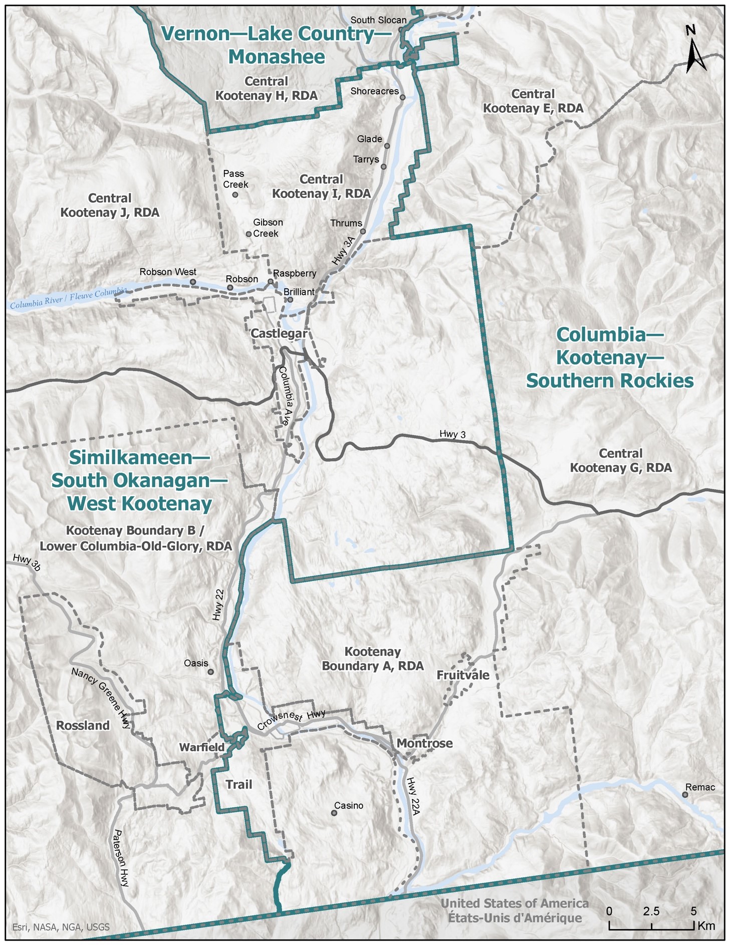 Modified boundaries of Columbia&mdash;Kootenay&mdash;Southern Rockies and Similkameen&mdash;South Okanagan&mdash;West Kootenay