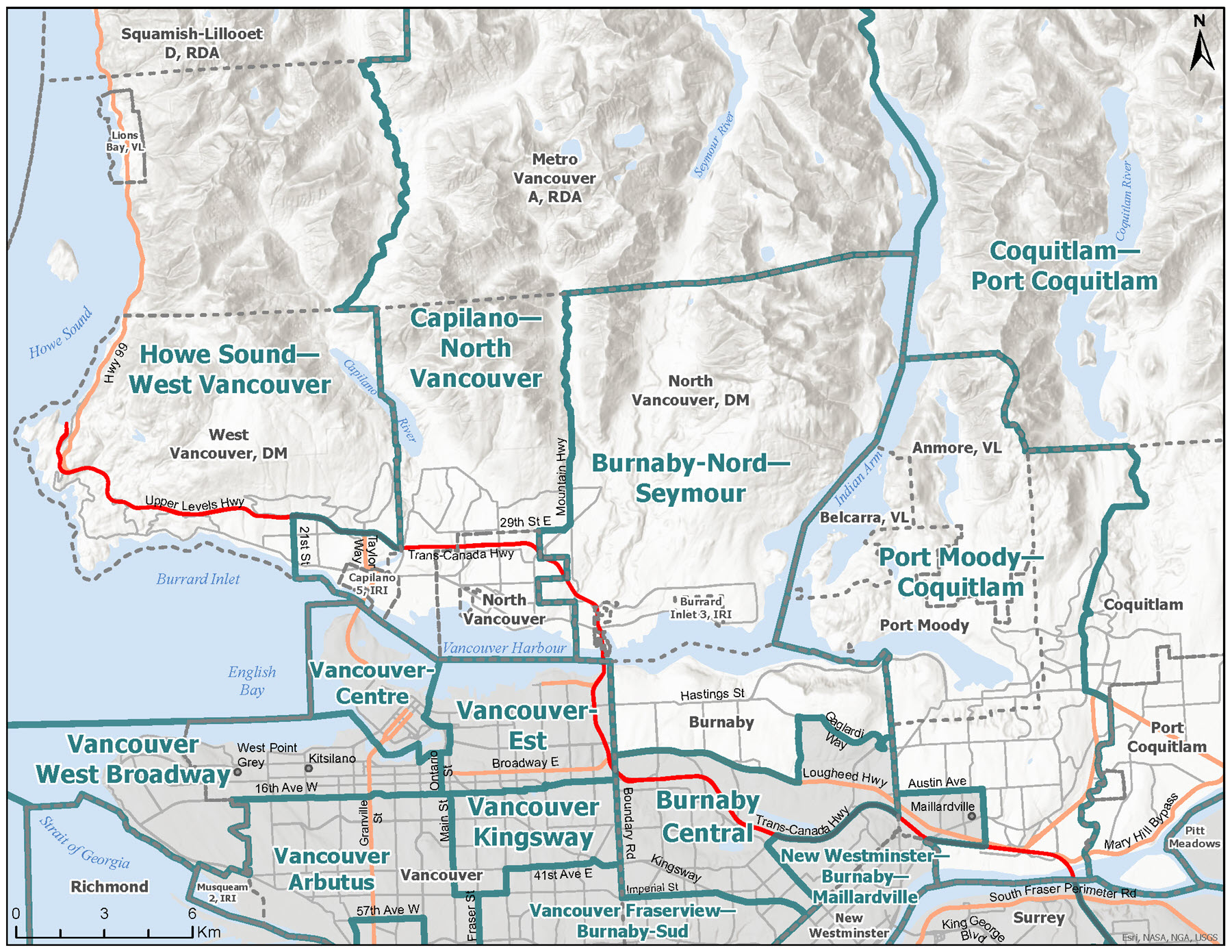 Carte B: La rive-nord