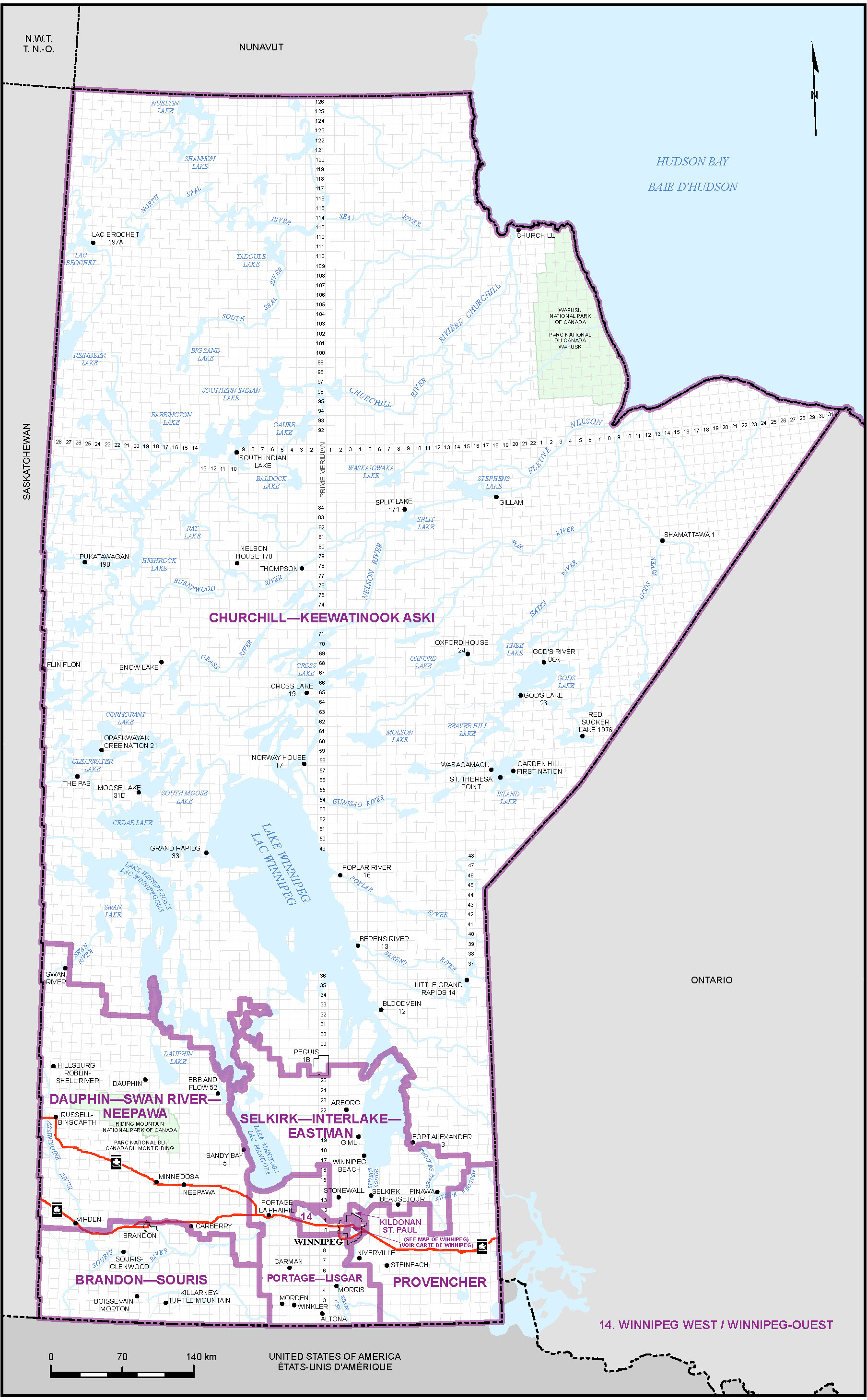 Carte du Manitoba (carte&nbsp;1)