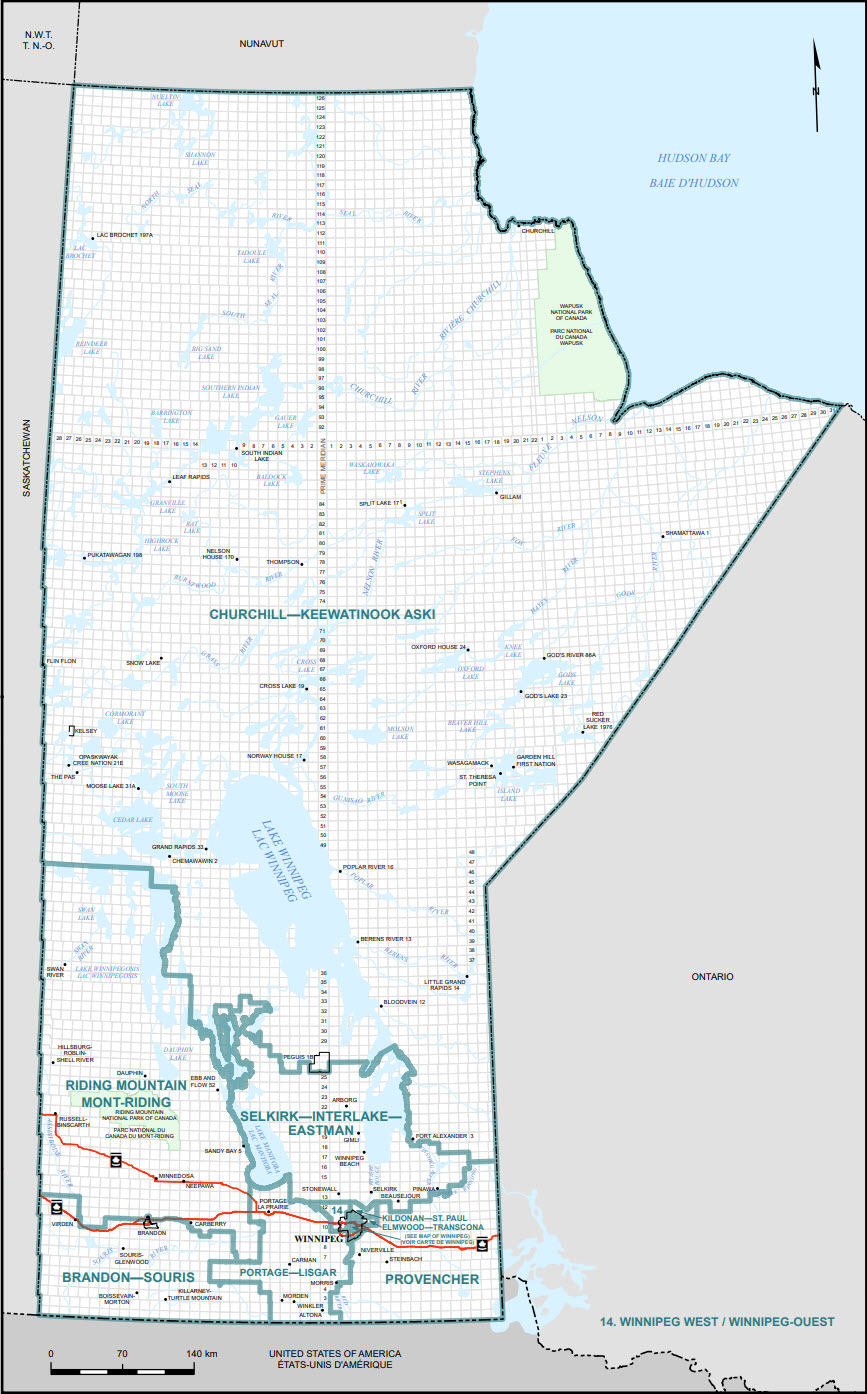 Carte du Manitoba (carte 1)