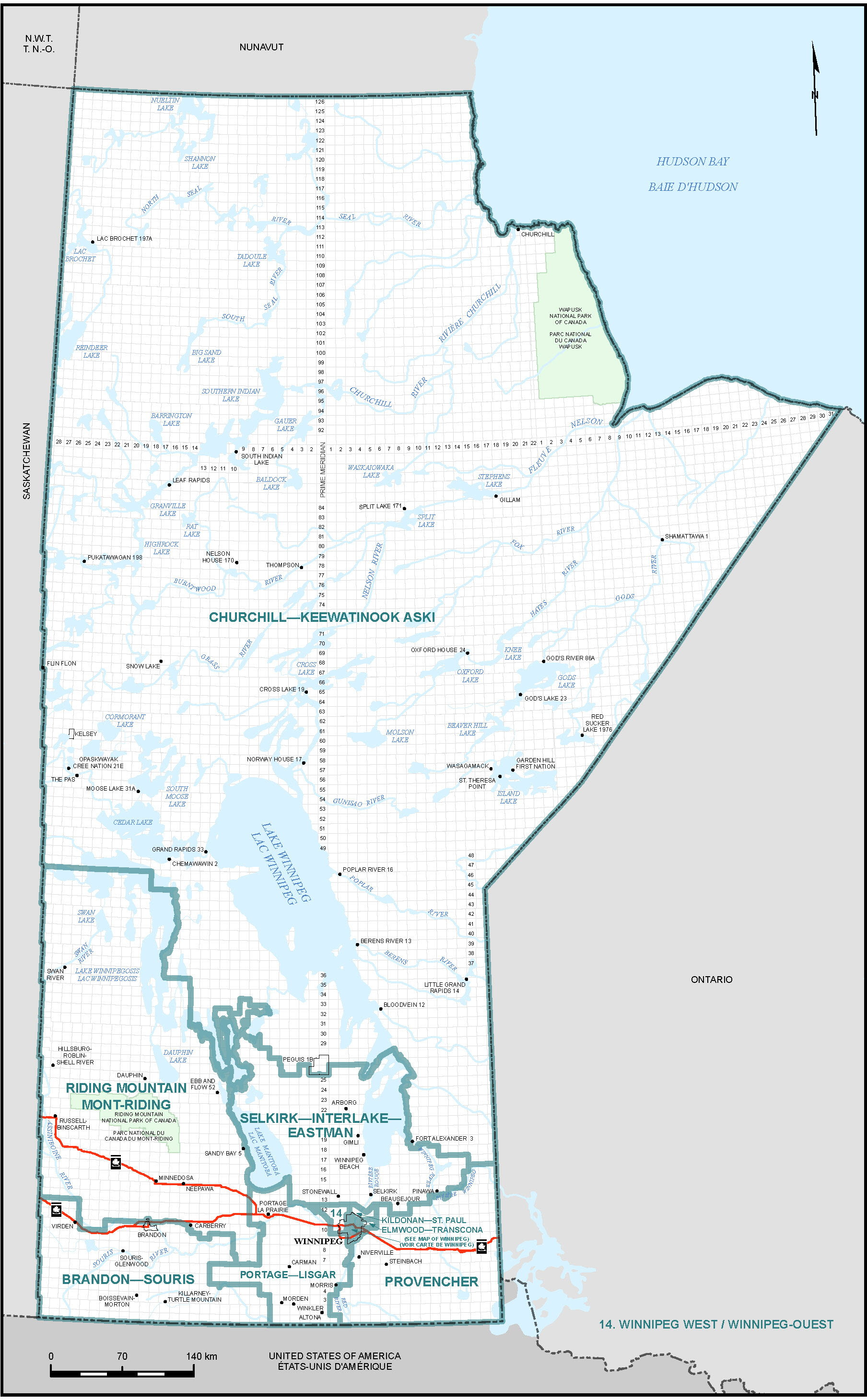 Carte du Manitoba (carte 1)