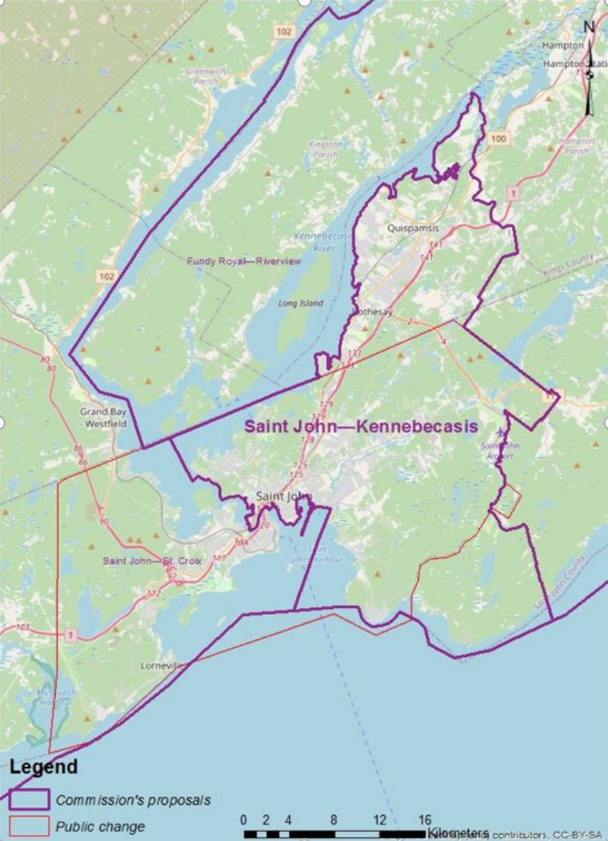 This image shows an alternate map of Saint John &ndash; Kennebecasis