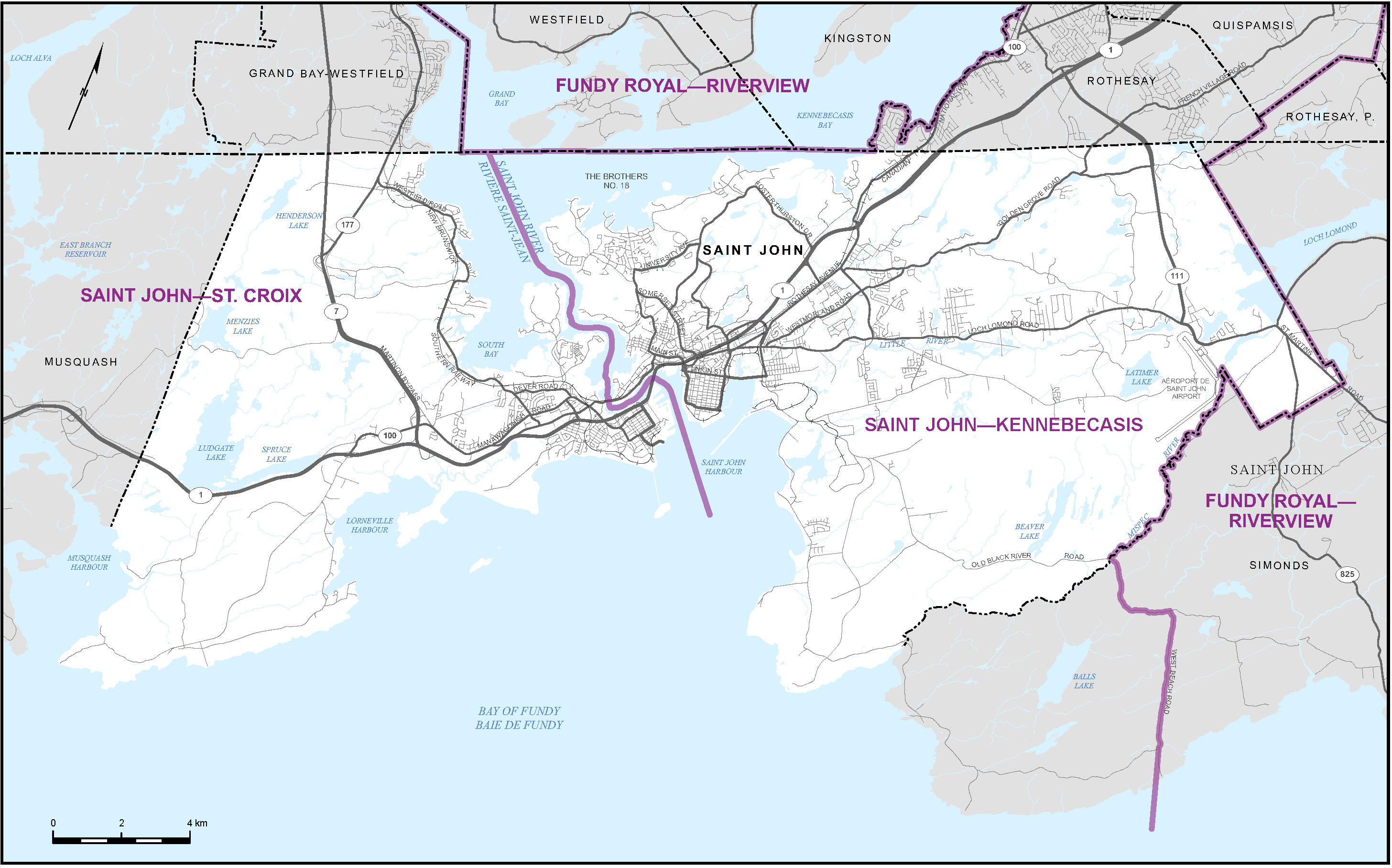 Carte de la ville de Saint John (carte&nbsp;3)