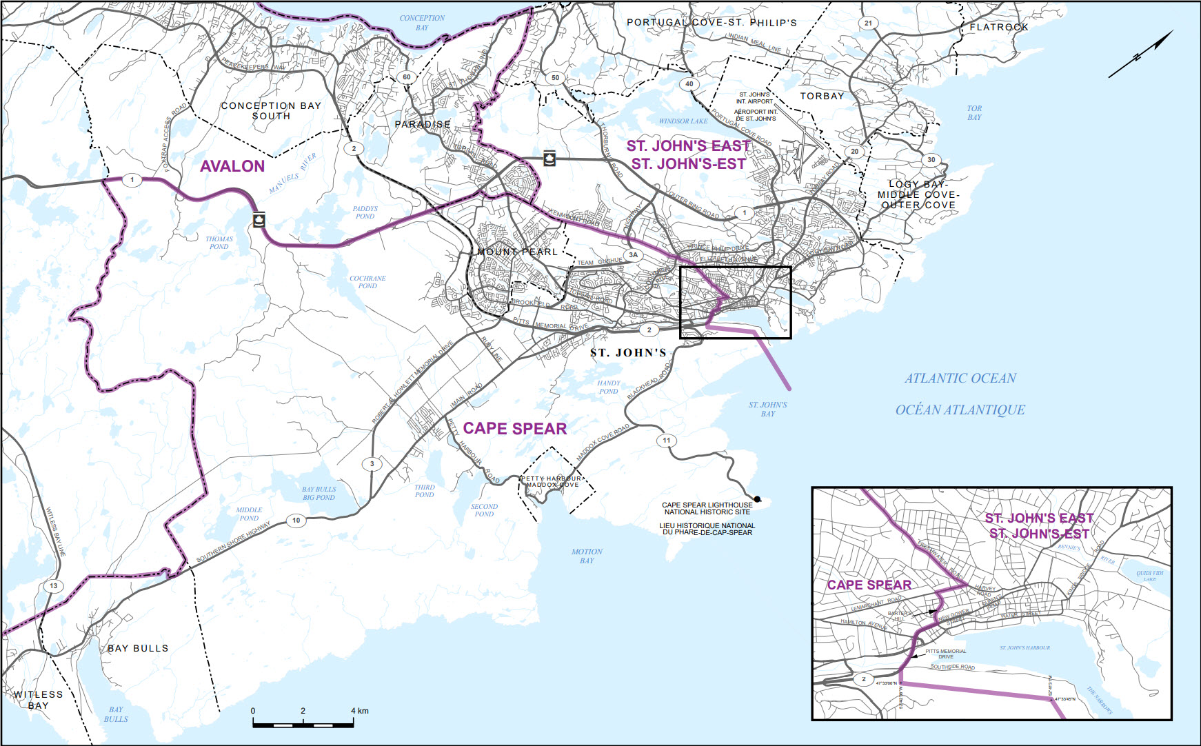 Carte de la ville de St. John