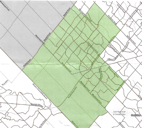 Image shows a map that is described in the written part of the submission.