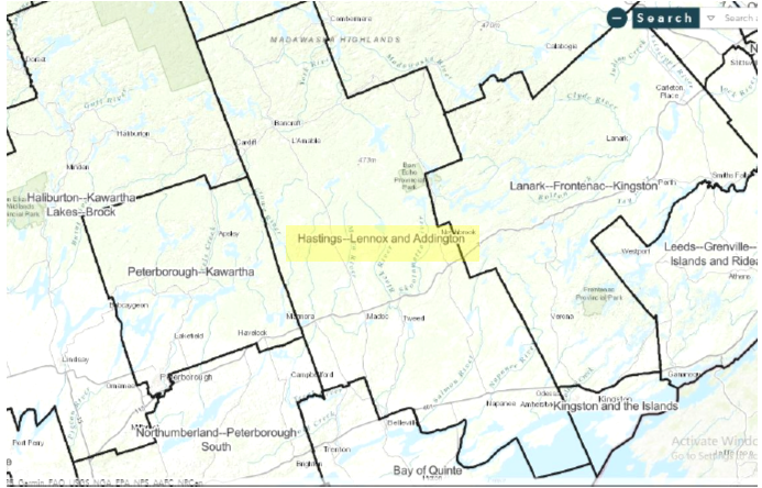 Image shows a map that is described in the written part of the submission.