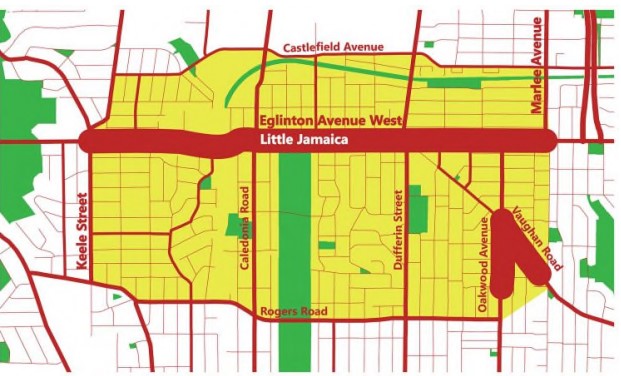 Toronto - map of Little Jamaica