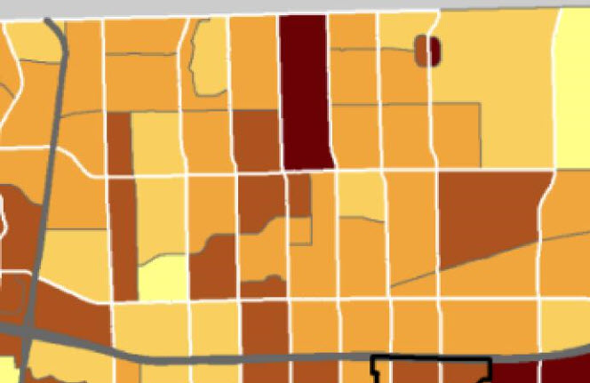 Image shows a map that is described in the written part of the submission.