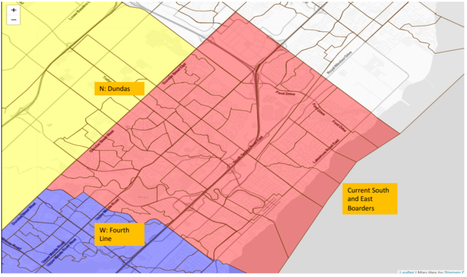 Image shows a map that is described in the written part of the submission.