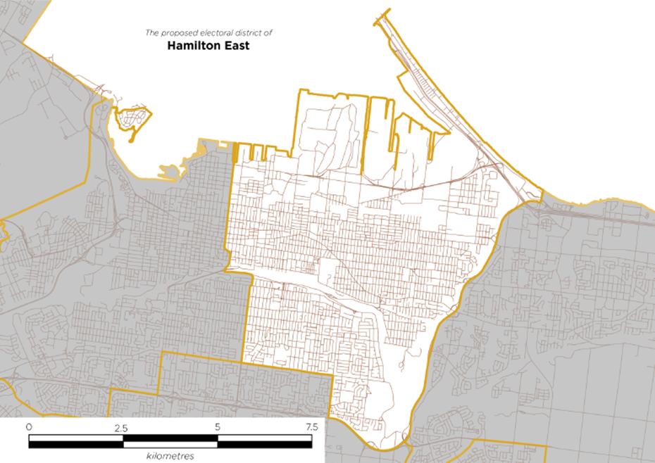 Image shows a map that is described in the written part of the submission.