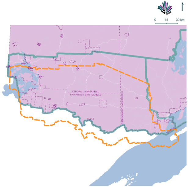 Image shows a map that is described in the written part of the submission.