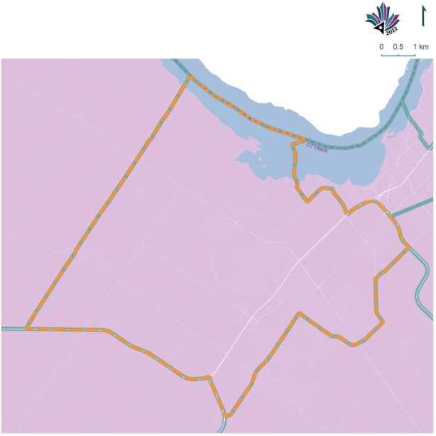 Image shows a map that is described in the written part of the submission.