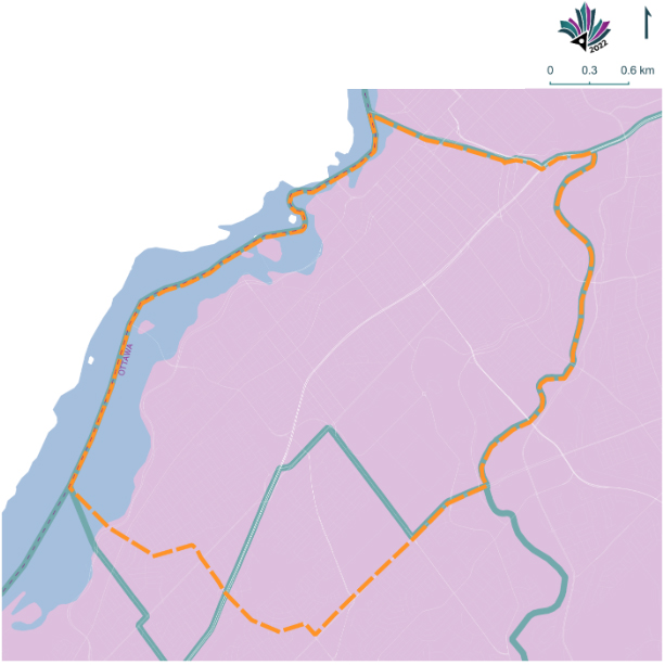 Image shows a map that is described in the written part of the submission.