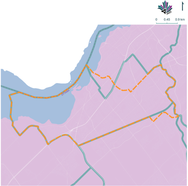 Image shows a map that is described in the written part of the submission.