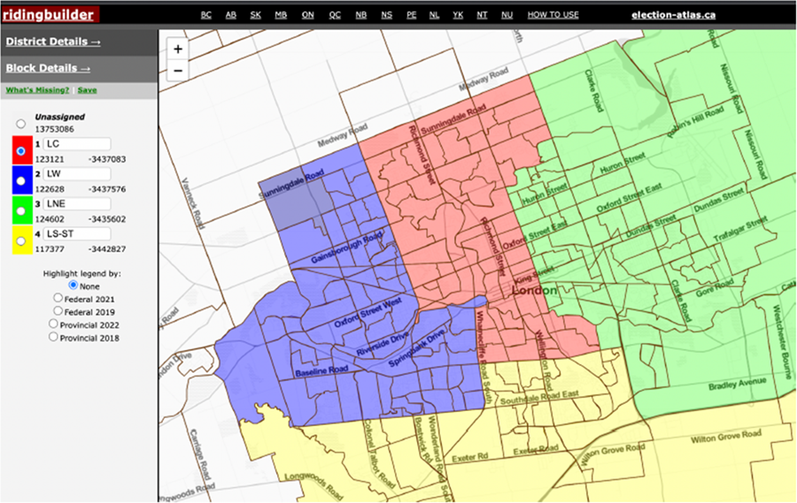 Image shows a map that is described in the written part of the submission.