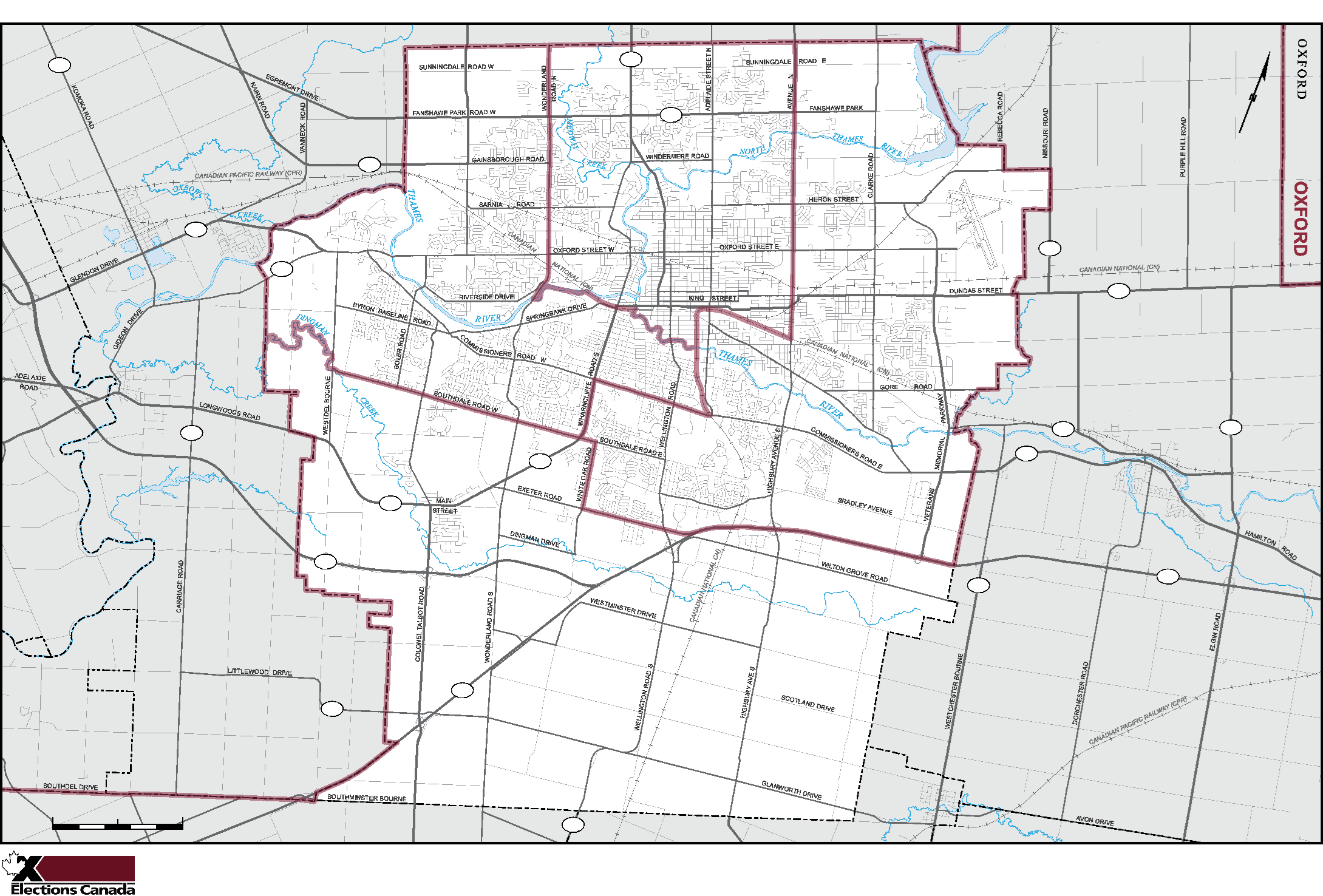 Image shows a map that is described in the written part of the submission.