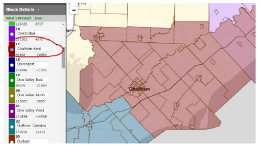 Image shows a map that is described in the written part of the submission.