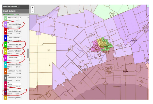 Image shows a map that is described in the written part of the submission.
