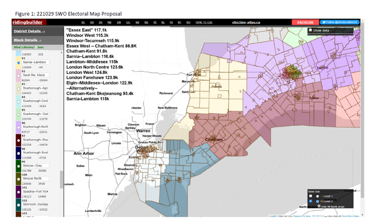 Image shows a map that is described in the written part of the submission.