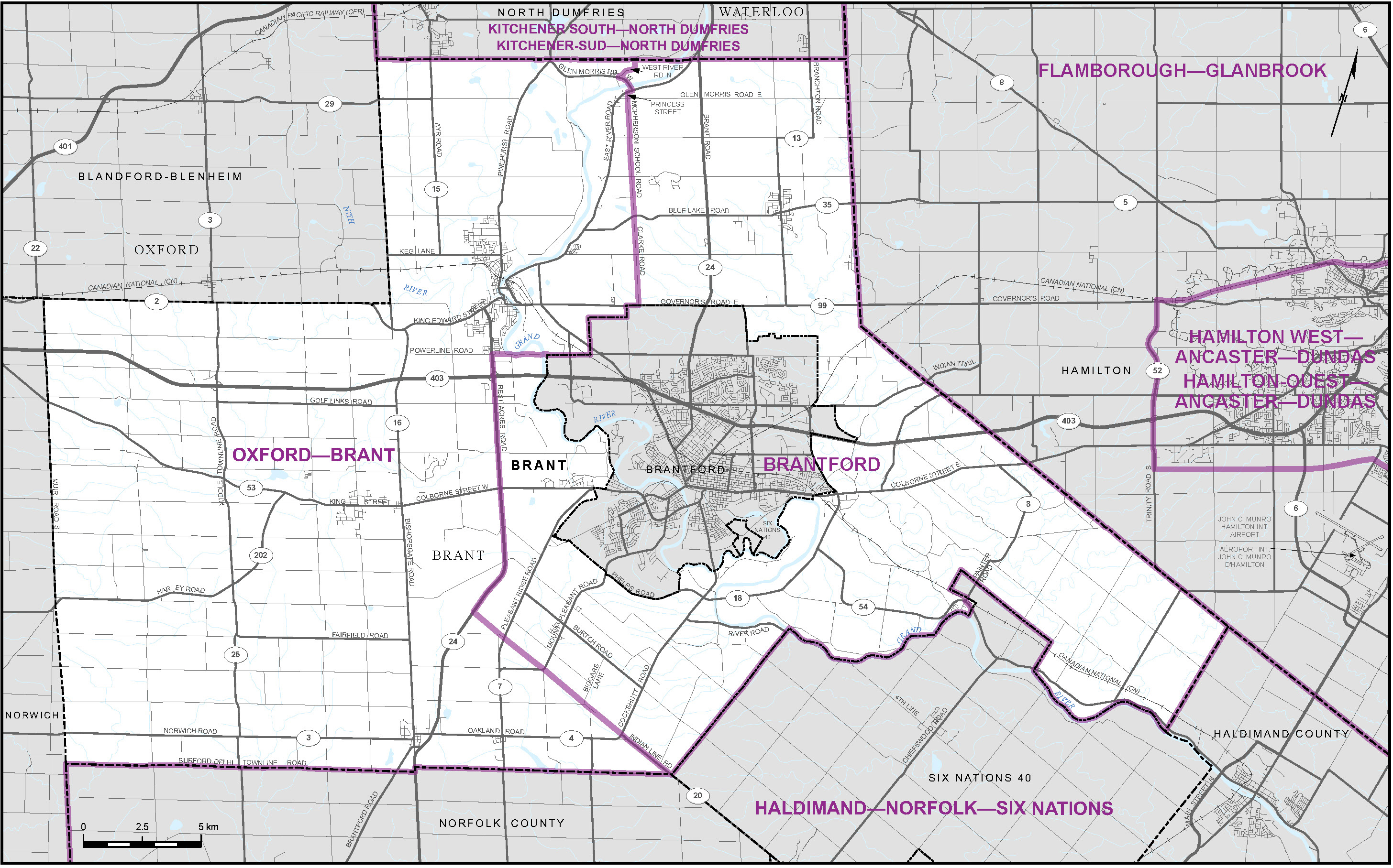 Carte du comt&eacute; de Brant (carte&nbsp;7)