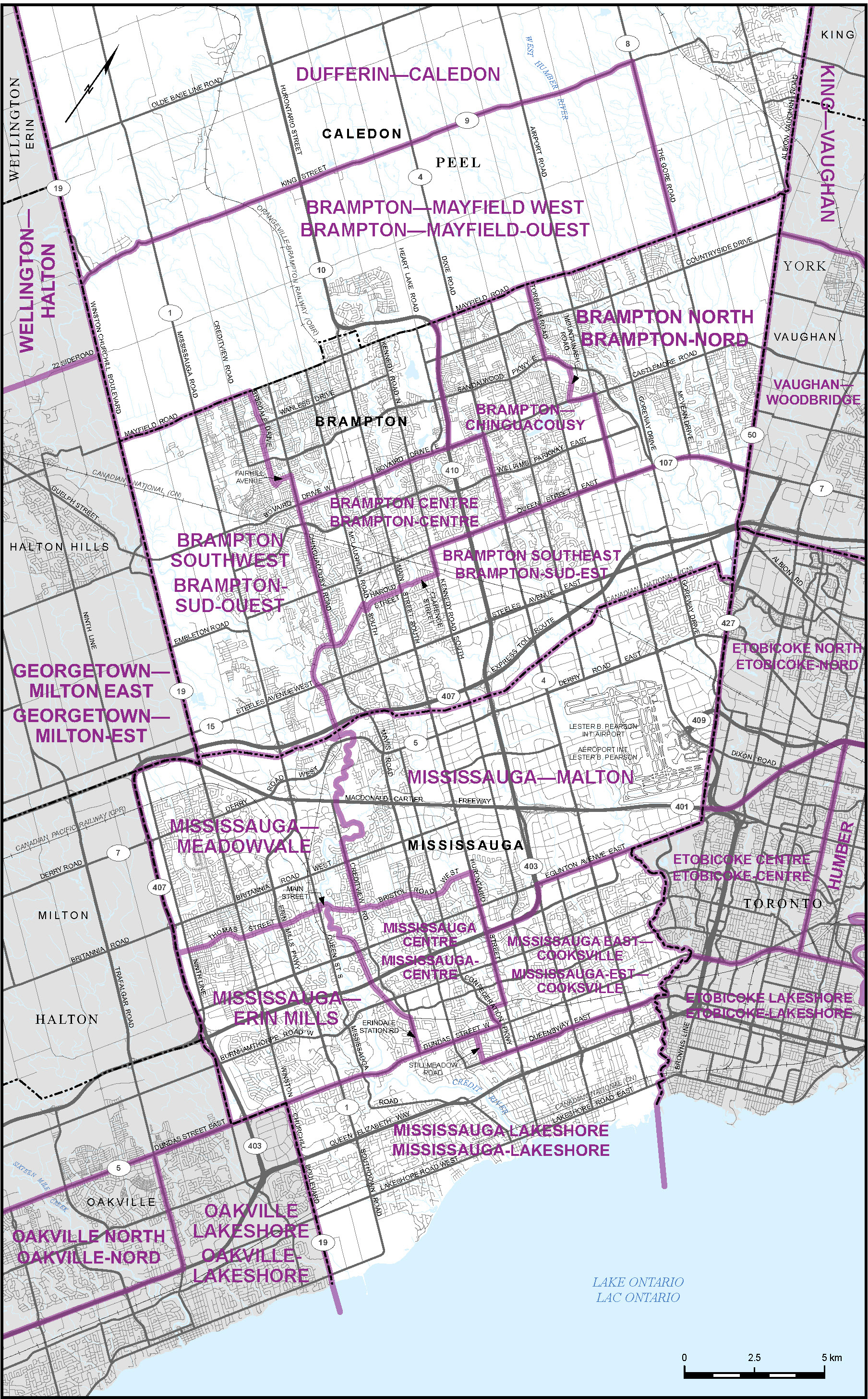 Carte de la municipalit&eacute; r&eacute;gionale de Peel (partie) (carte&nbsp;17)