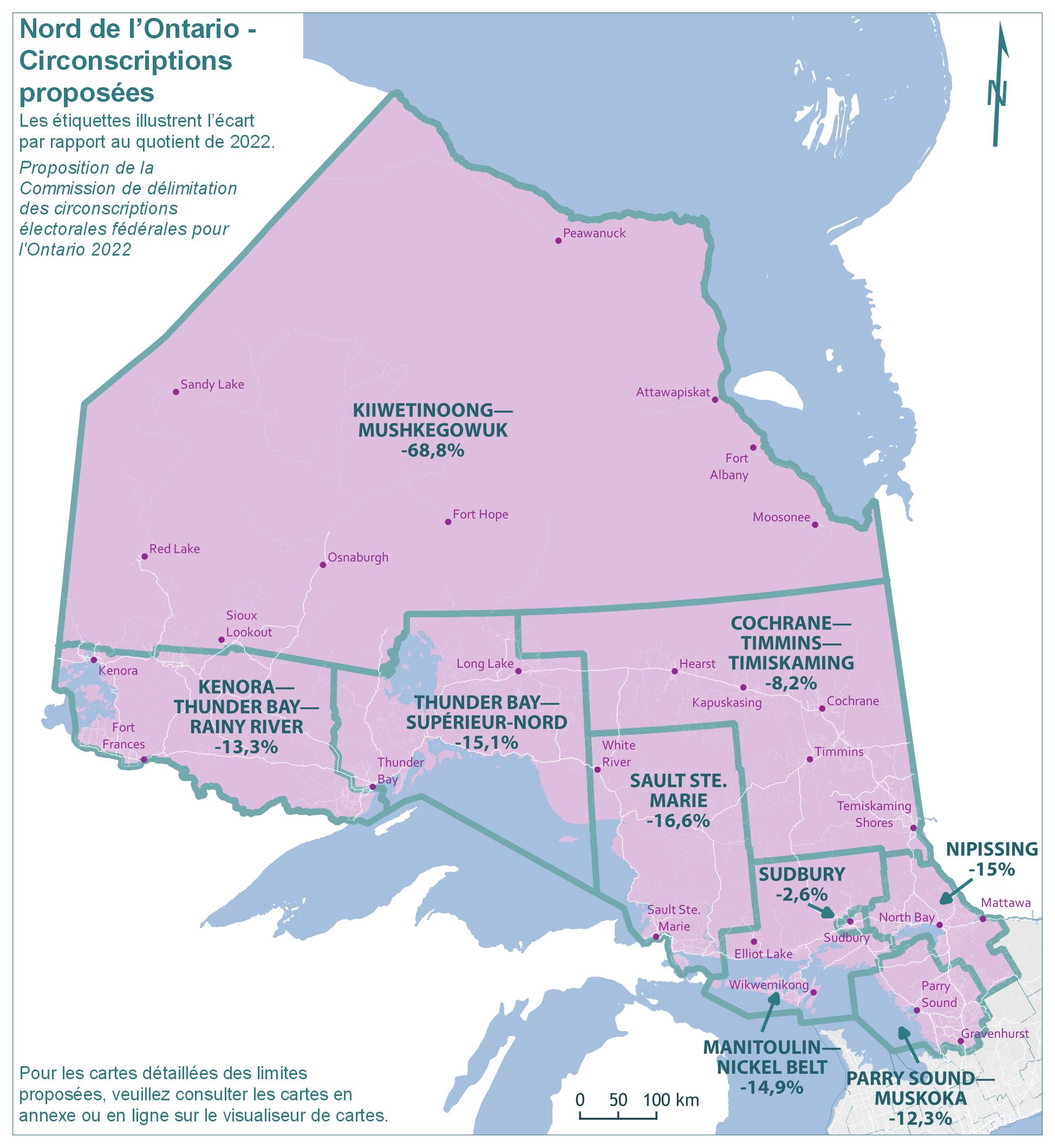 Nord de l'Ontario &ndash; Circonscriptions propos&eacute;es
