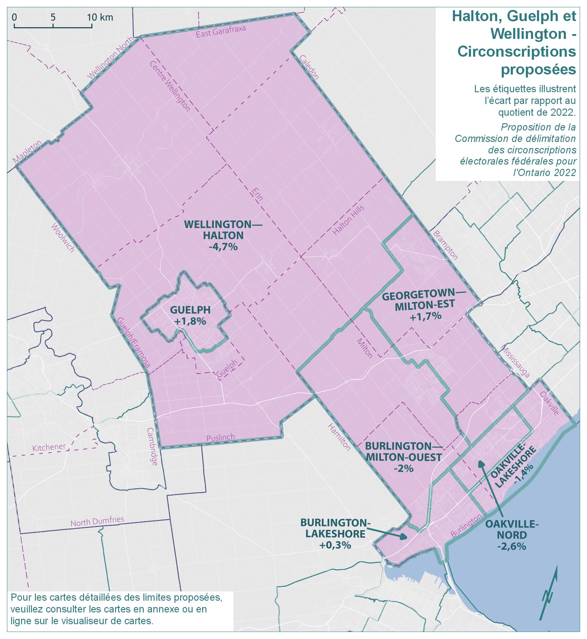 Halton, Guelph, et Wellington &ndash; Circonscriptions propos&eacute;es