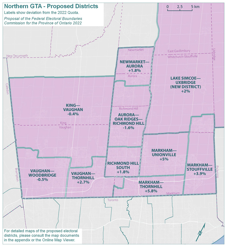 Northern GTA Proposed Districts