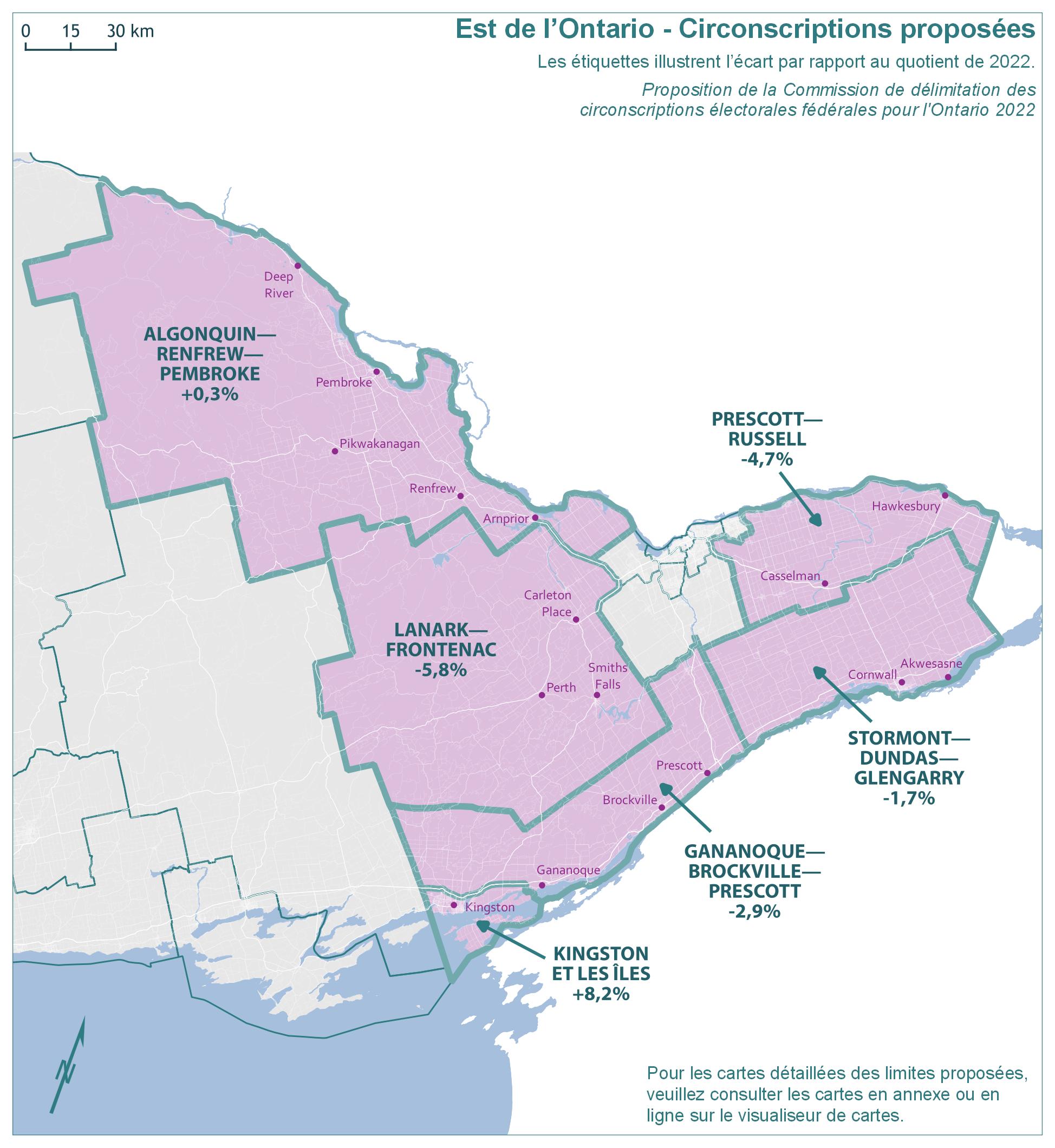 Est de l'Ontario &ndash; Circonscriptions propos&eacute;es