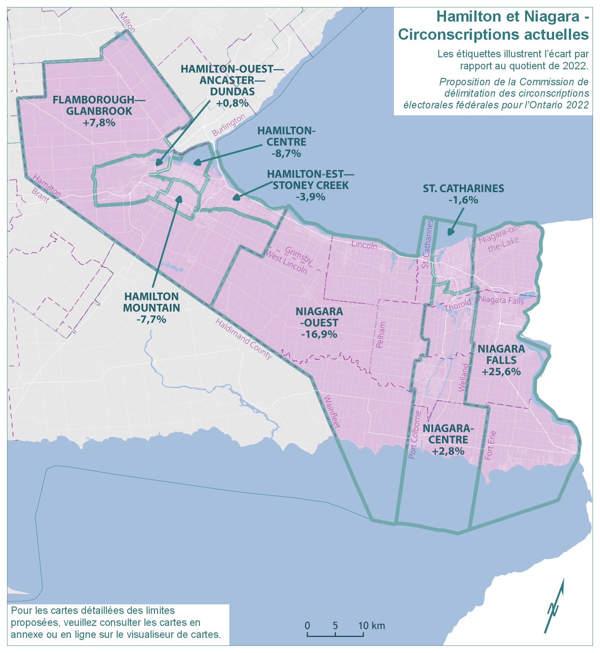 Hamilton et Niagara &ndash; Circonscriptions actuelles