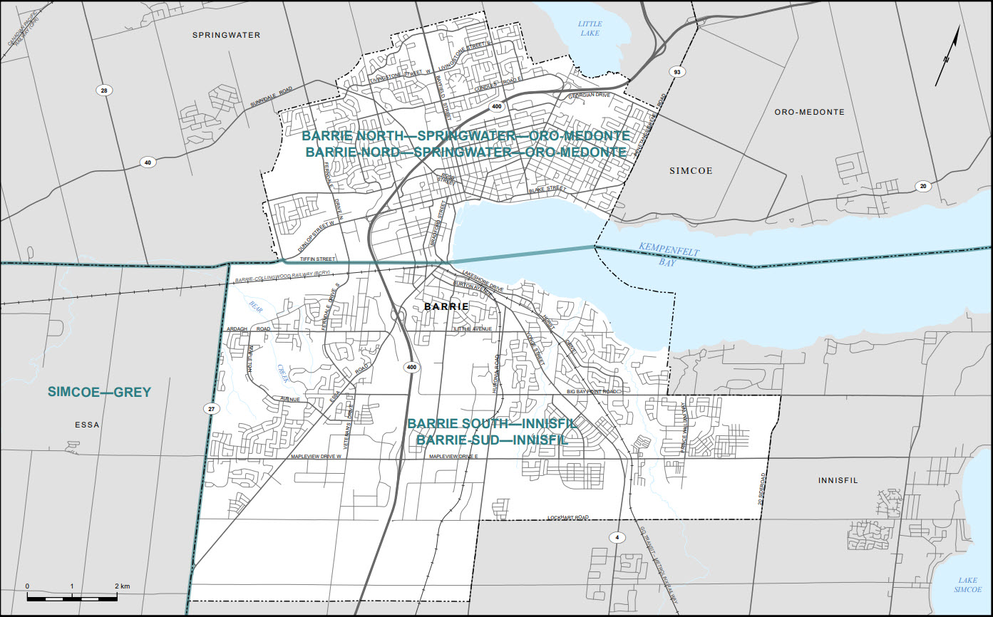 Carte de la ville de Barrie (carte 5)