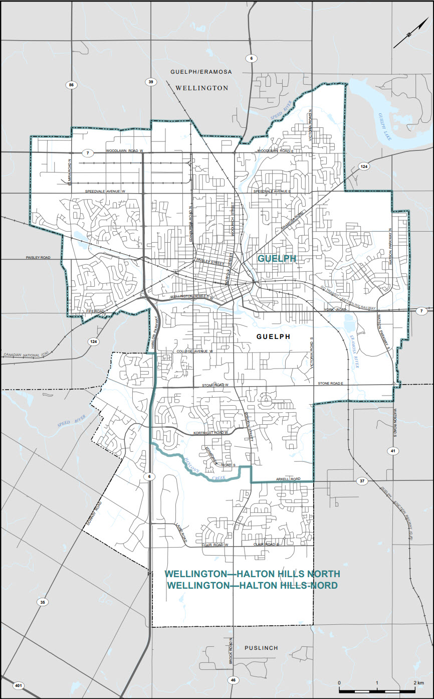 Carte de la ville de Guelph (carte 11)