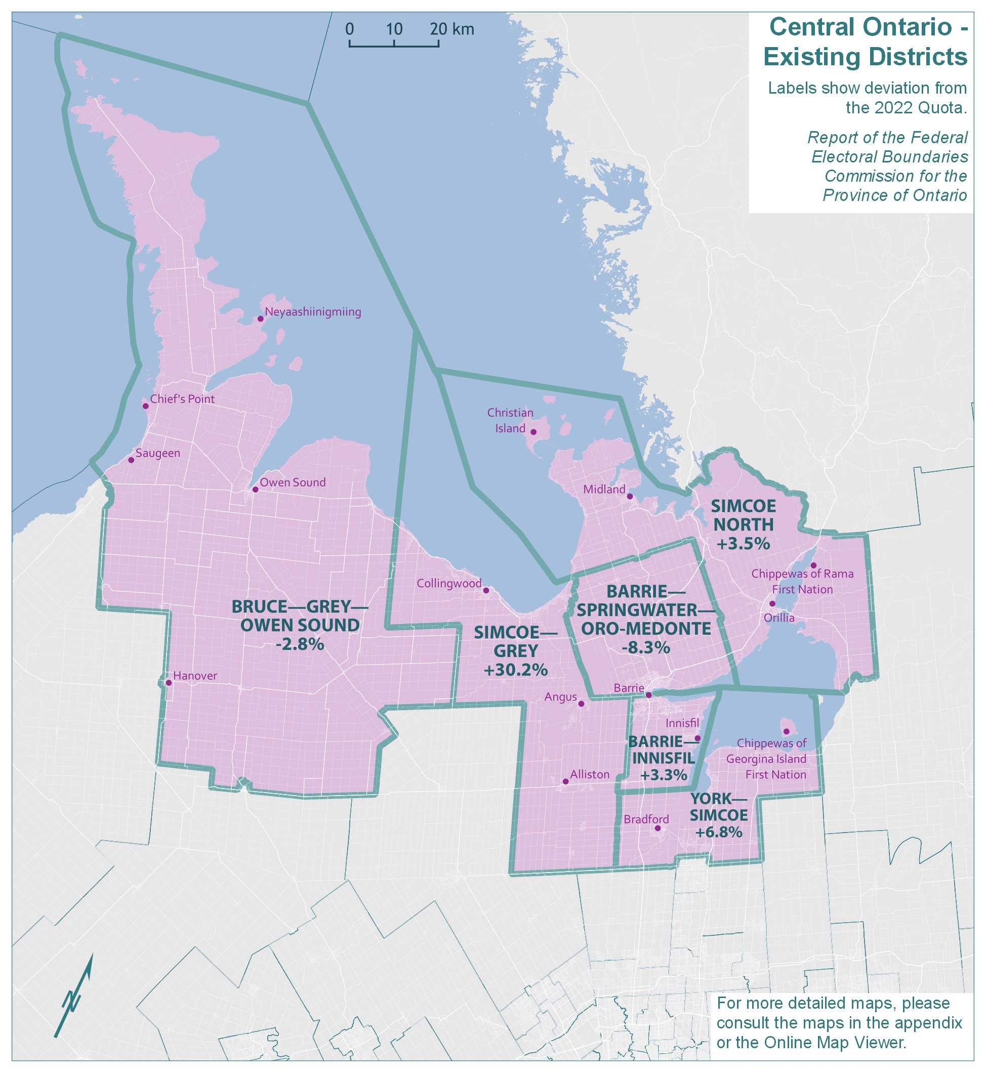 Central Ontario - Existing Districts