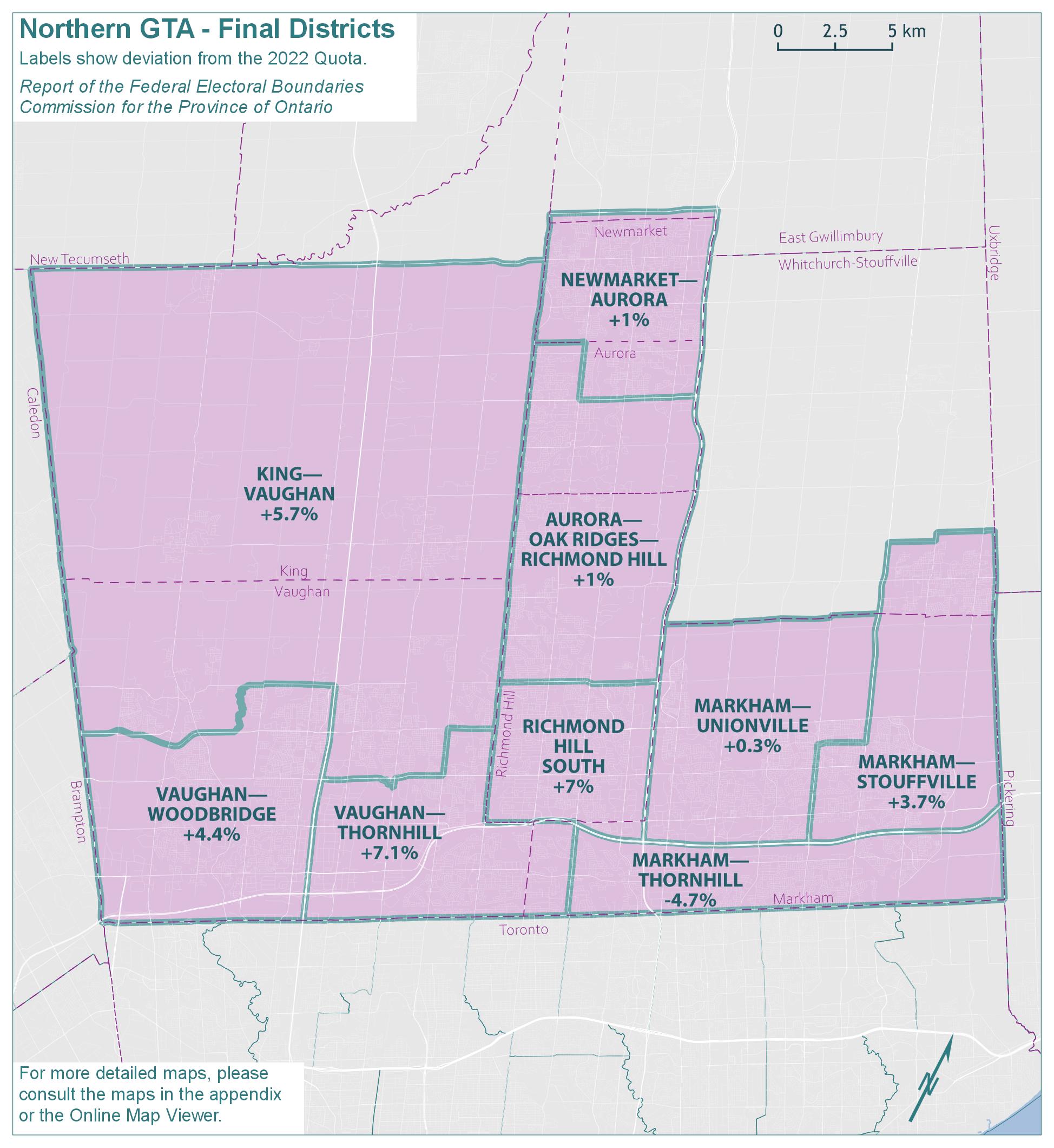 Northern Greater Toronto Area (GTA) - Final Districts