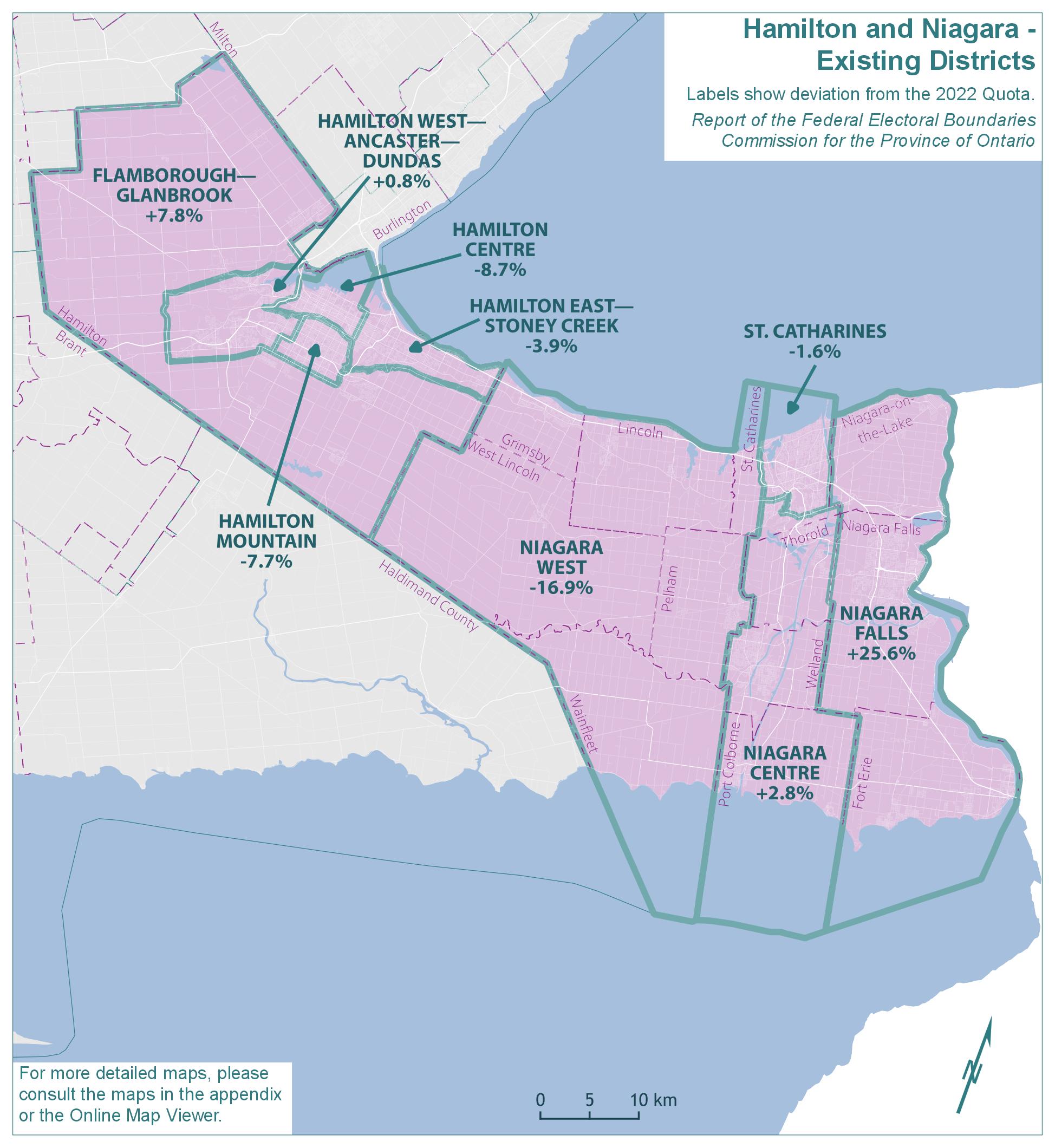 Hamilton and Niagara - Existing Districts