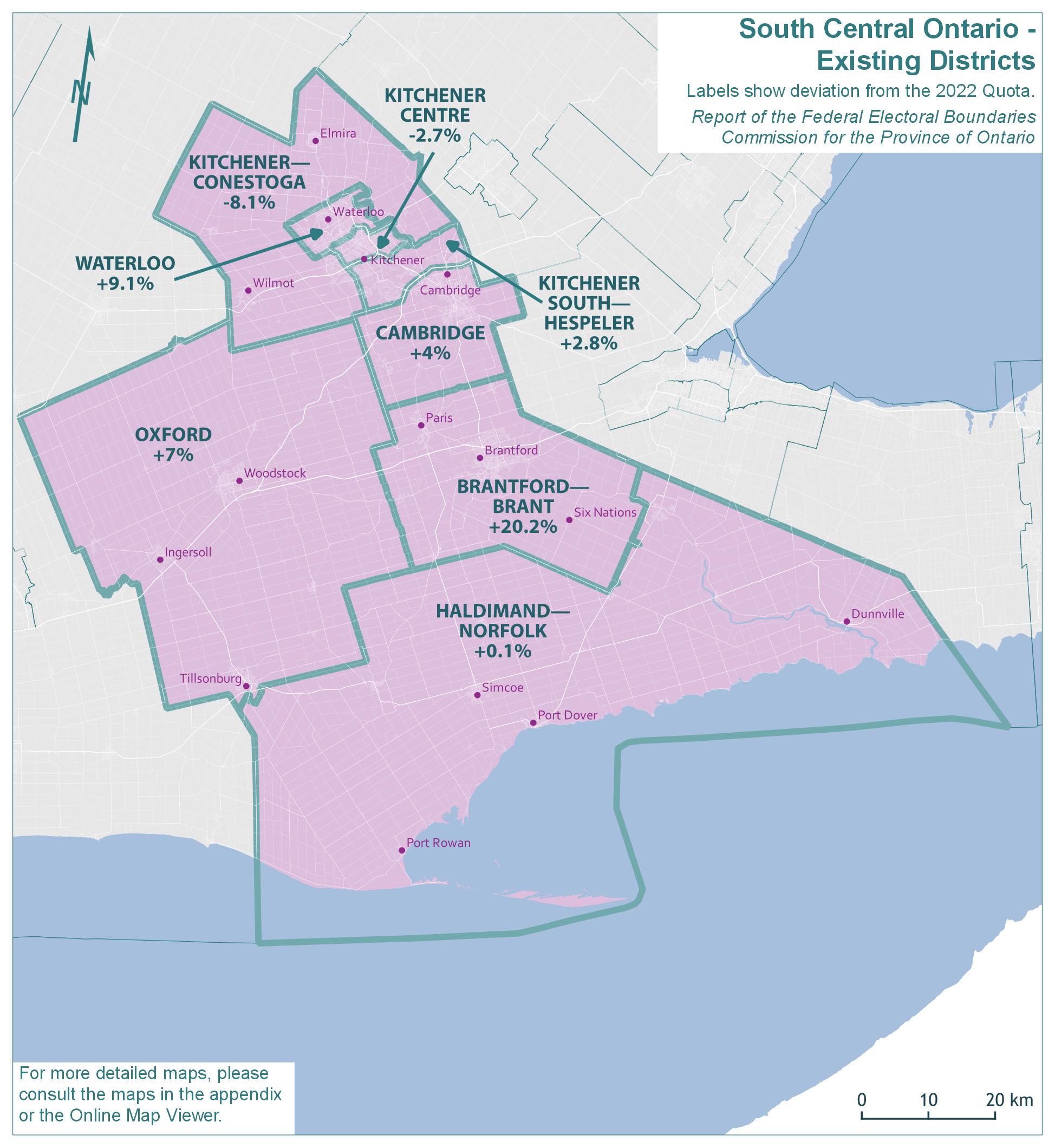 South Central Ontario - Existing Districts