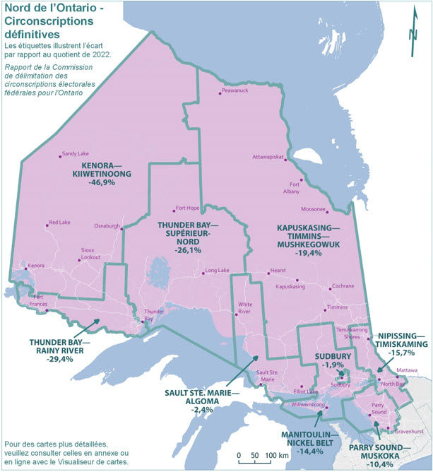 Nord de l'Ontario - Circonscriptions d&eacute;finitives