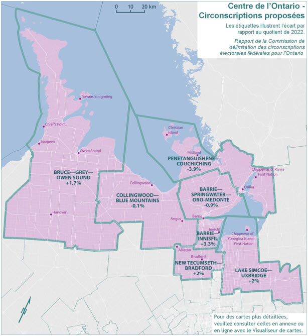 Centre de l'Ontario - Circonscriptions propos&eacute;es