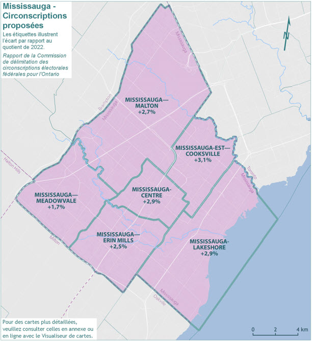 Mississauga - Circonscriptions propos&eacute;es