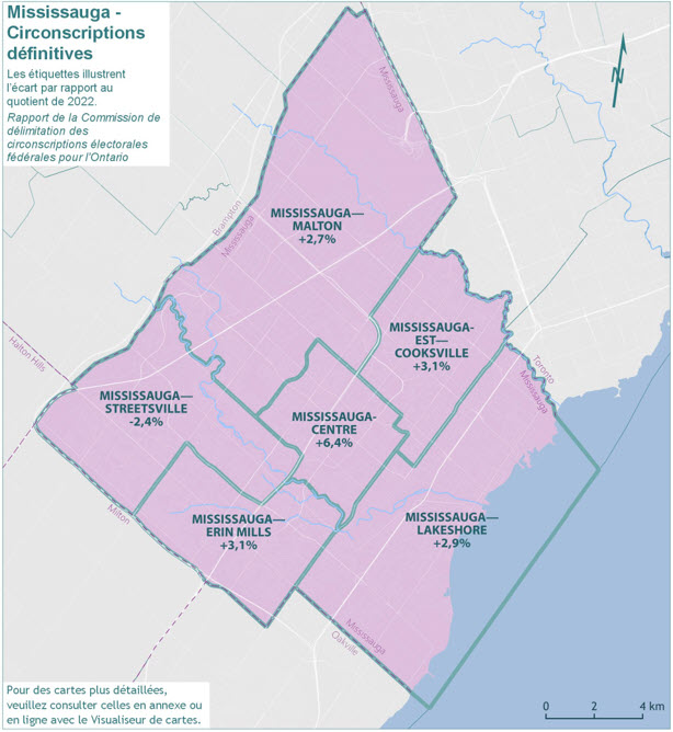 Mississauga - Circonscriptions d&eacute;finitives