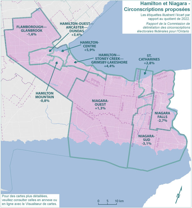 Hamilton et Niagara - Circonscriptions propos&eacute;es