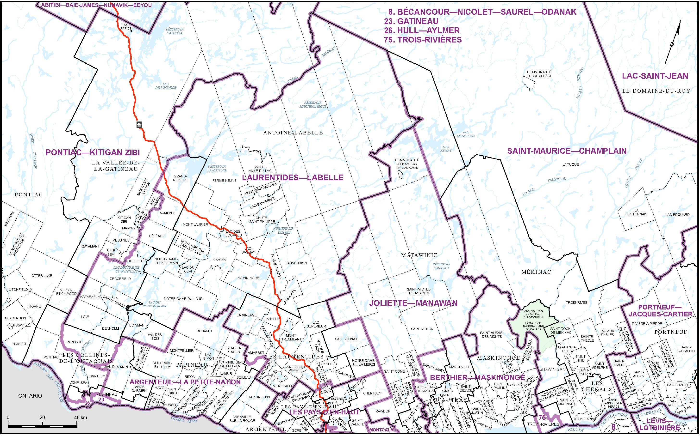 Map of Southwestern Quebec (Map 2)