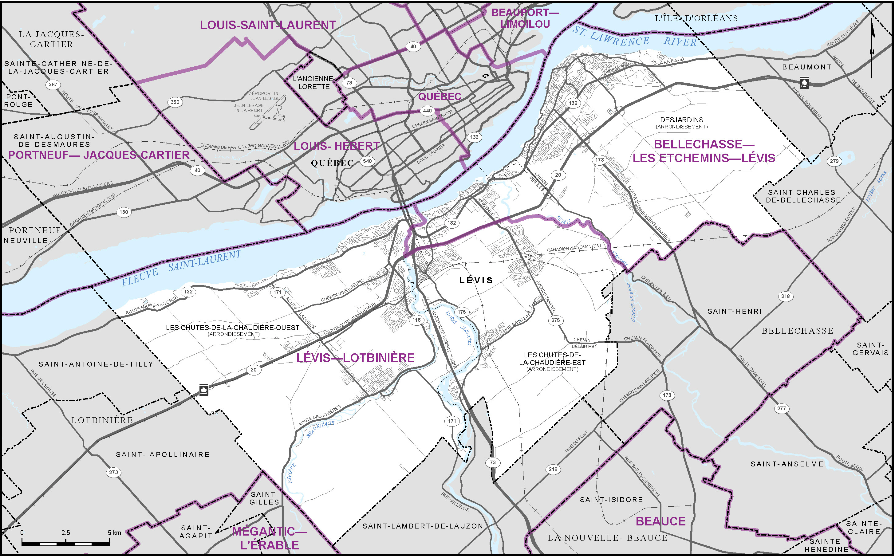 Map of City of Lévis (Map 9)