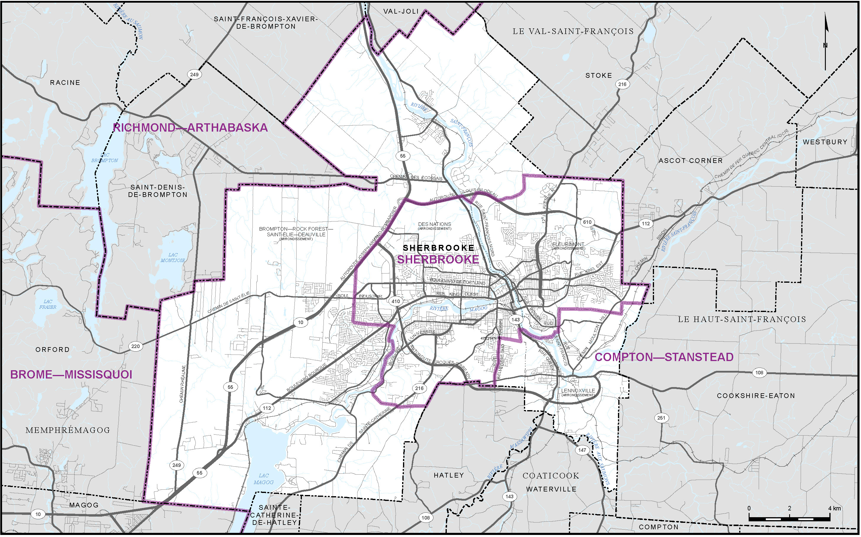 Map of City of Sherbrooke (Map 16)