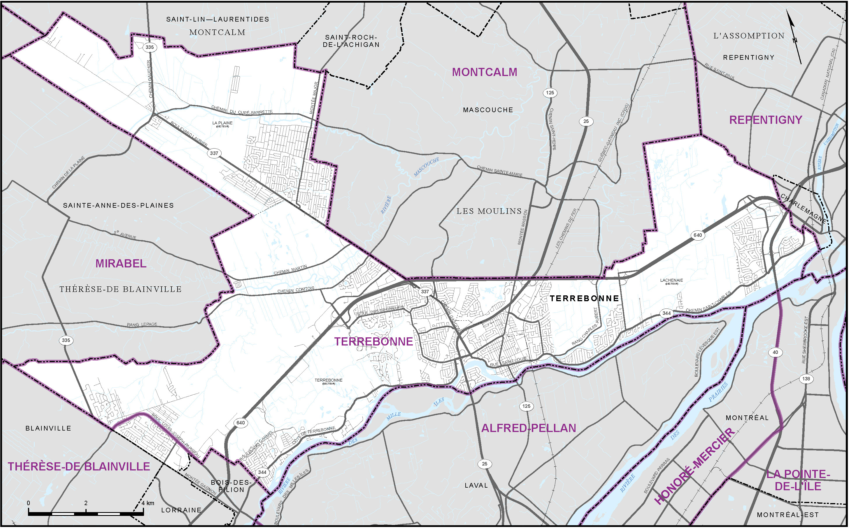 Map of City of Terrebonne (Map 17)